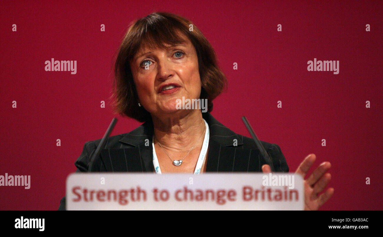 Minister for the Olympics and London, Tessa Jowell MP, talks at the Labour Party Conference in Bournemouth. Stock Photo