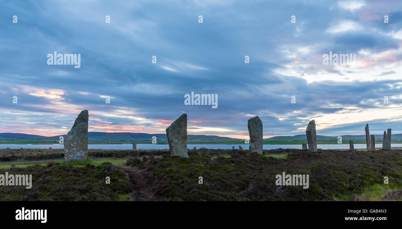 Standing stones awaiting sunrise Stock Photo