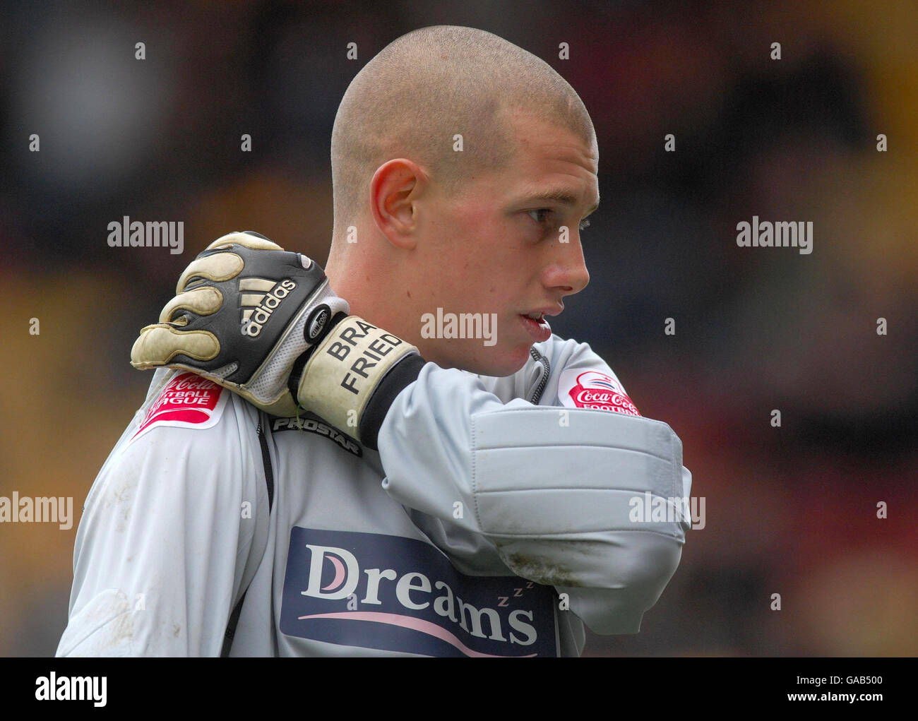 Wycombe's keeper Frank Fielding during the Coca-Cola Football League Two match at Valley Parade Stadium, Bradford. Stock Photo