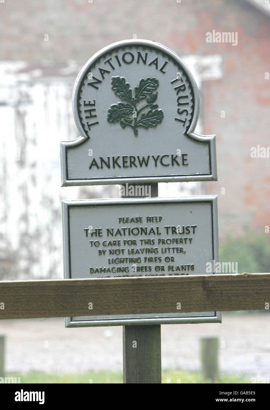 A generic picture of a sign at the important archaeological site of Ankerwycke, an area of parkland owned by the National Trust. Stock Photo