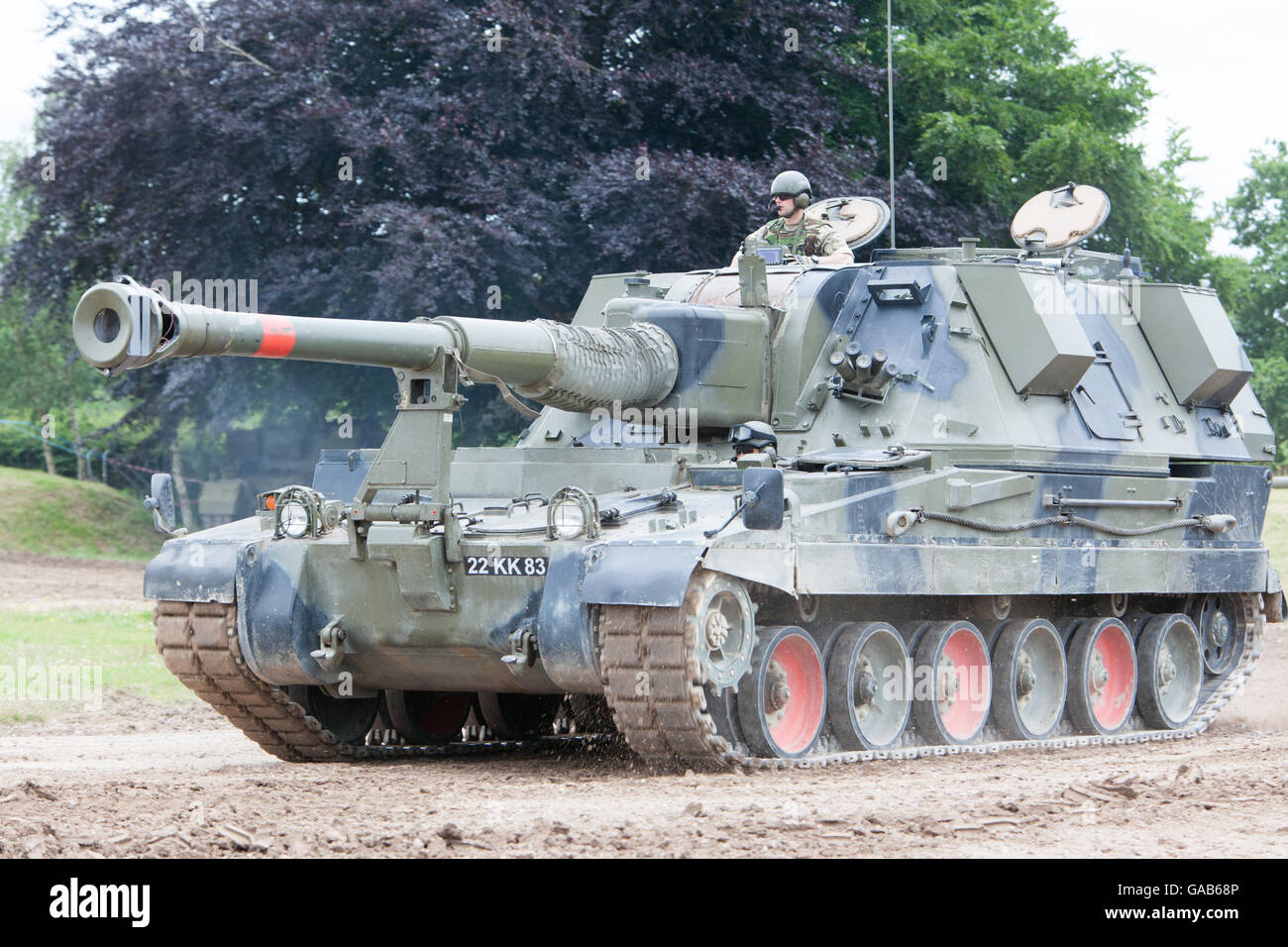 AS90 Self Propelled Gun at Tankfest 2016, with 155mm gun Stock Photo