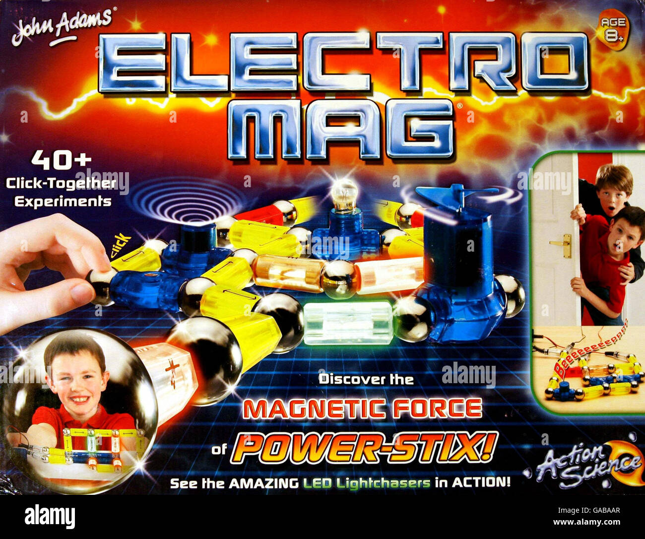 View of the box for Electro Mag, a retro science kit which gives children an insight into the world of electronics and gadgets and which has been named as the Science Museum's Smart Toy of the Year 2007. Stock Photo