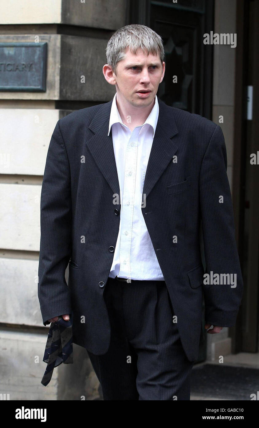 Stephen Rankin, who has today been cleared of the murder of Robert Mair, is pictured outside the High Court in Edinburgh. Derek Carswell, 40,was jailed for life for murdering Mair, a drug dealer, and hiding his body in a cupboard. Stock Photo