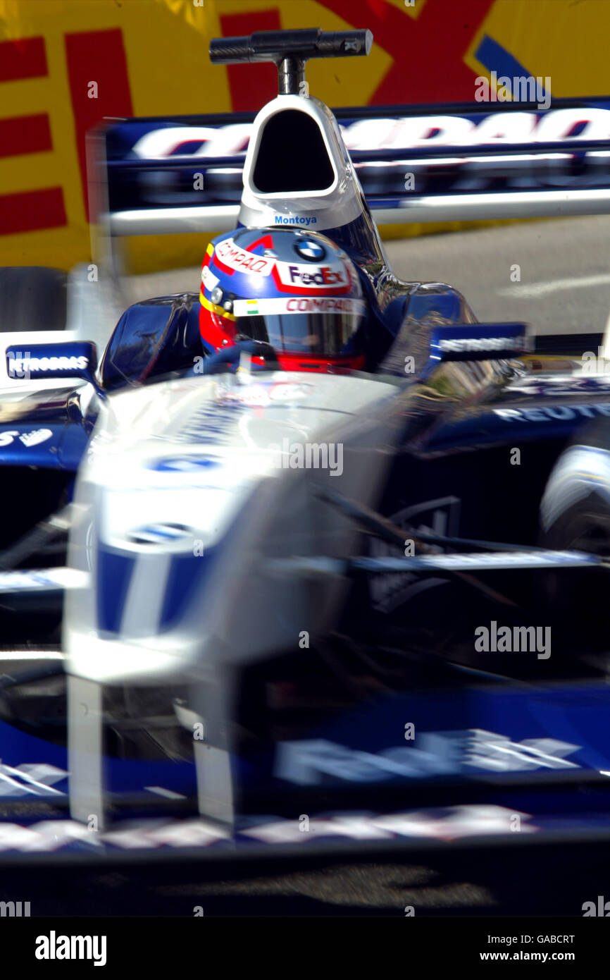Williams’ Juan Pablo Montoya in action during Qualifying Stock Photo