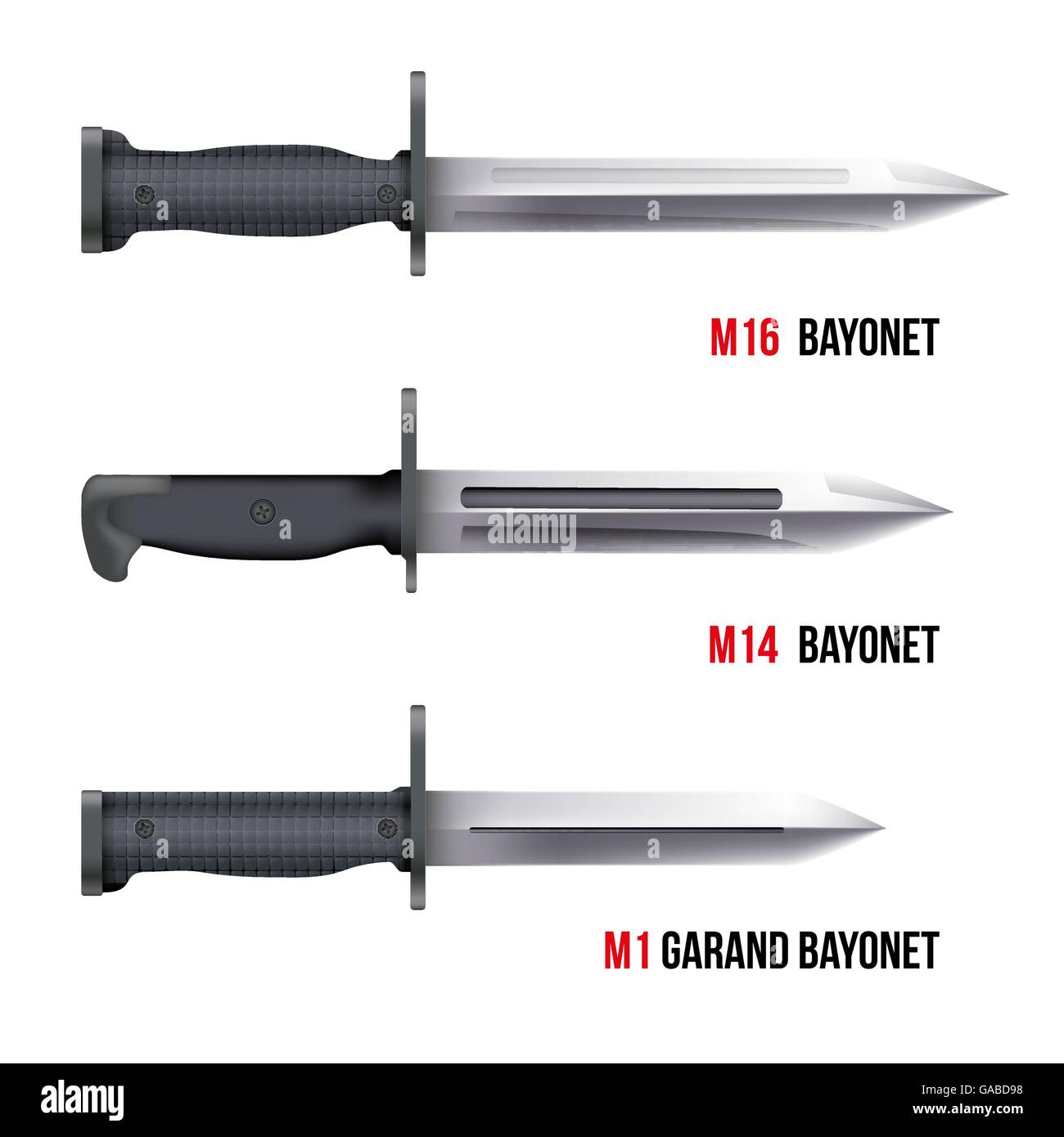 Bayonet Knives for rifles Stock Vector