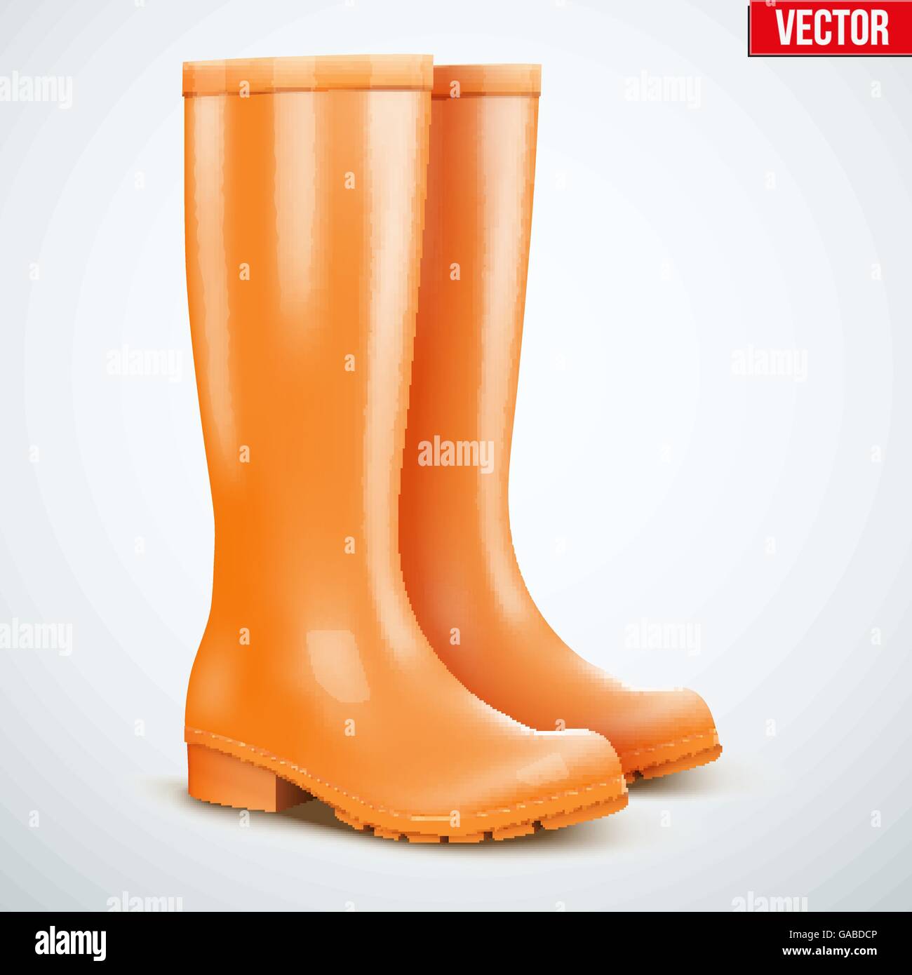 Pair of orange rain boots Stock Vector Image & Art - Alamy