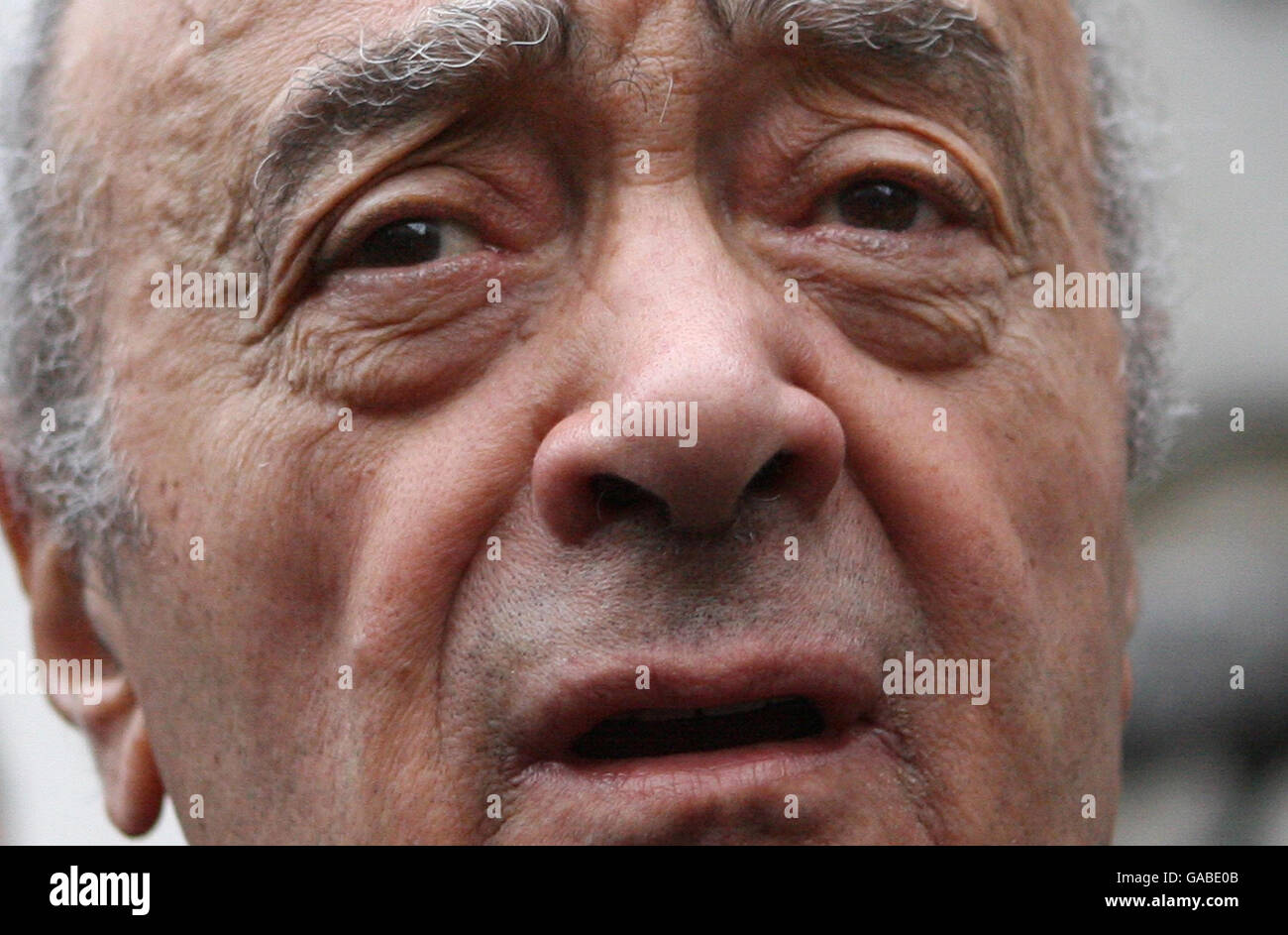 Mohammed Al Fayed arrives at the High Court in central London for the inquest into the deaths of his son Dodi, and Diana the Princess of Wales, this morning. Stock Photo