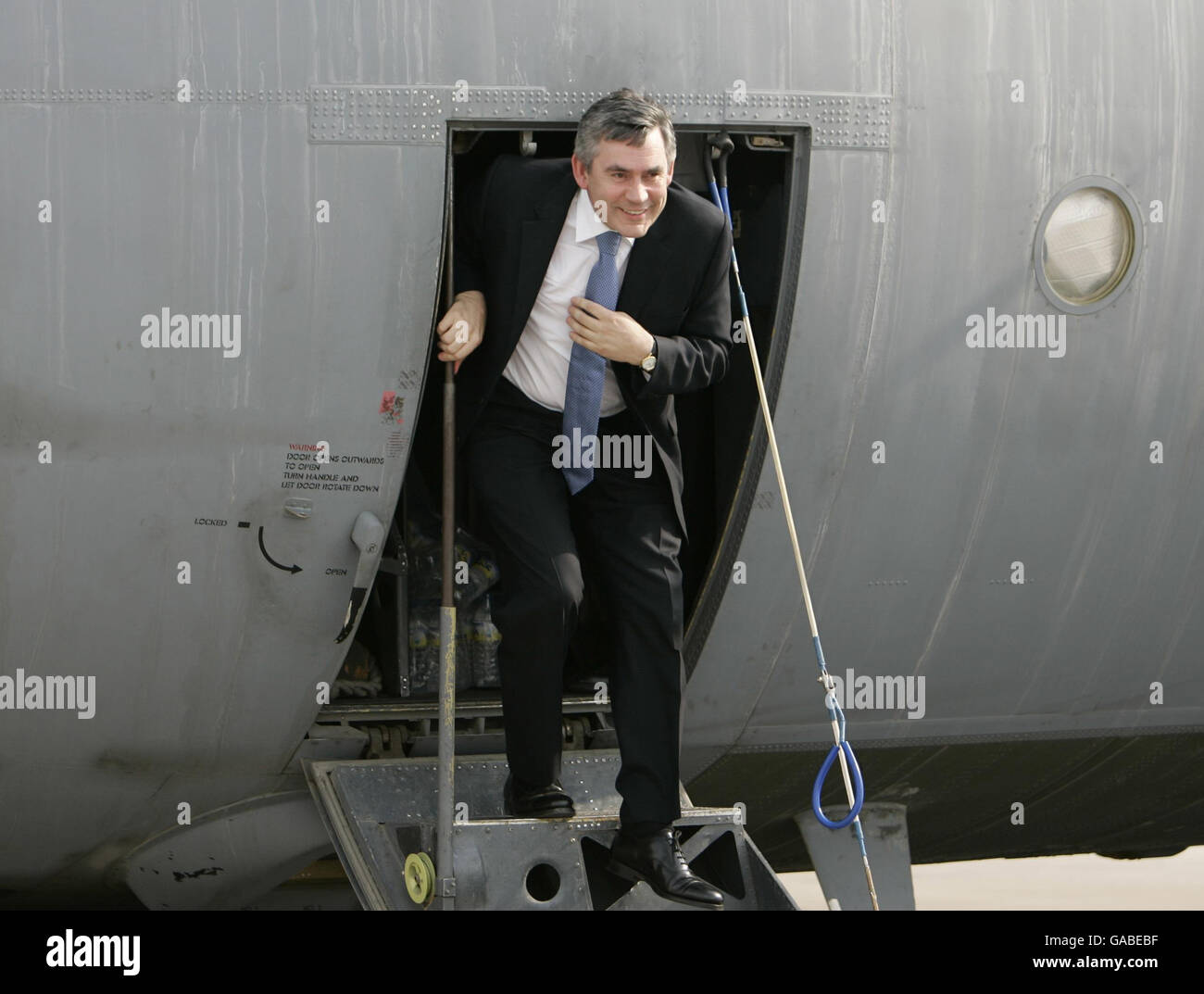 Gordon Brown visits Iraq Stock Photo