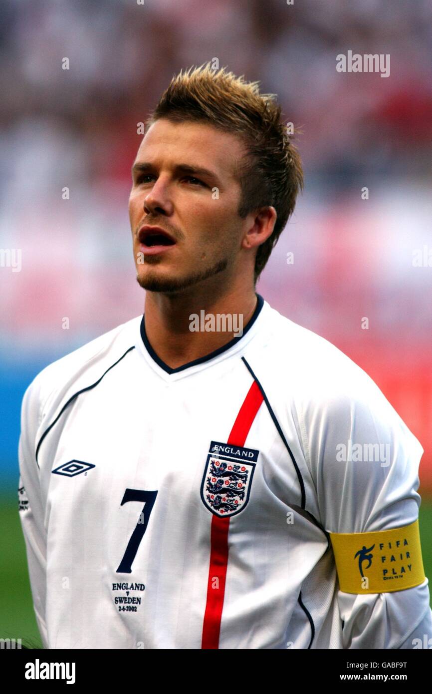 Soccer - FIFA World Cup 2002 - Group F - England v Sweden. David Beckham, England Stock Photo