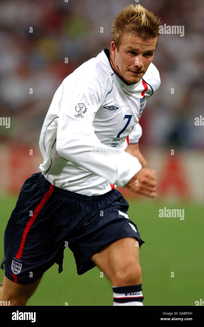 Soccer - FIFA World Cup 2002 - Group F - England v Sweden. David Beckham, England Stock Photo