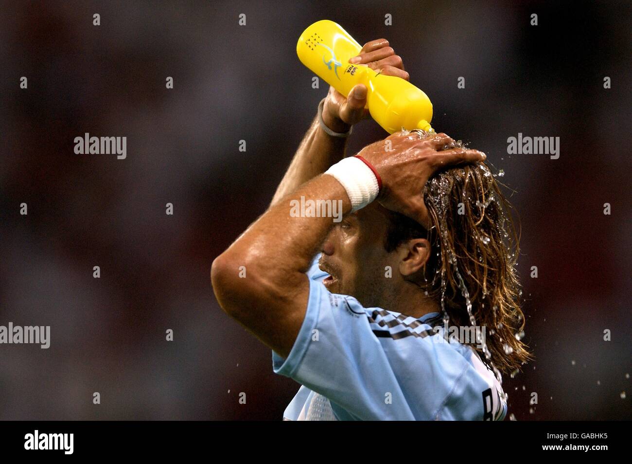 Soccer - FIFA World Cup 2002 - Group F - Argentina v England. Argentina's Gabriel Batistuta takes a break from the action Stock Photo