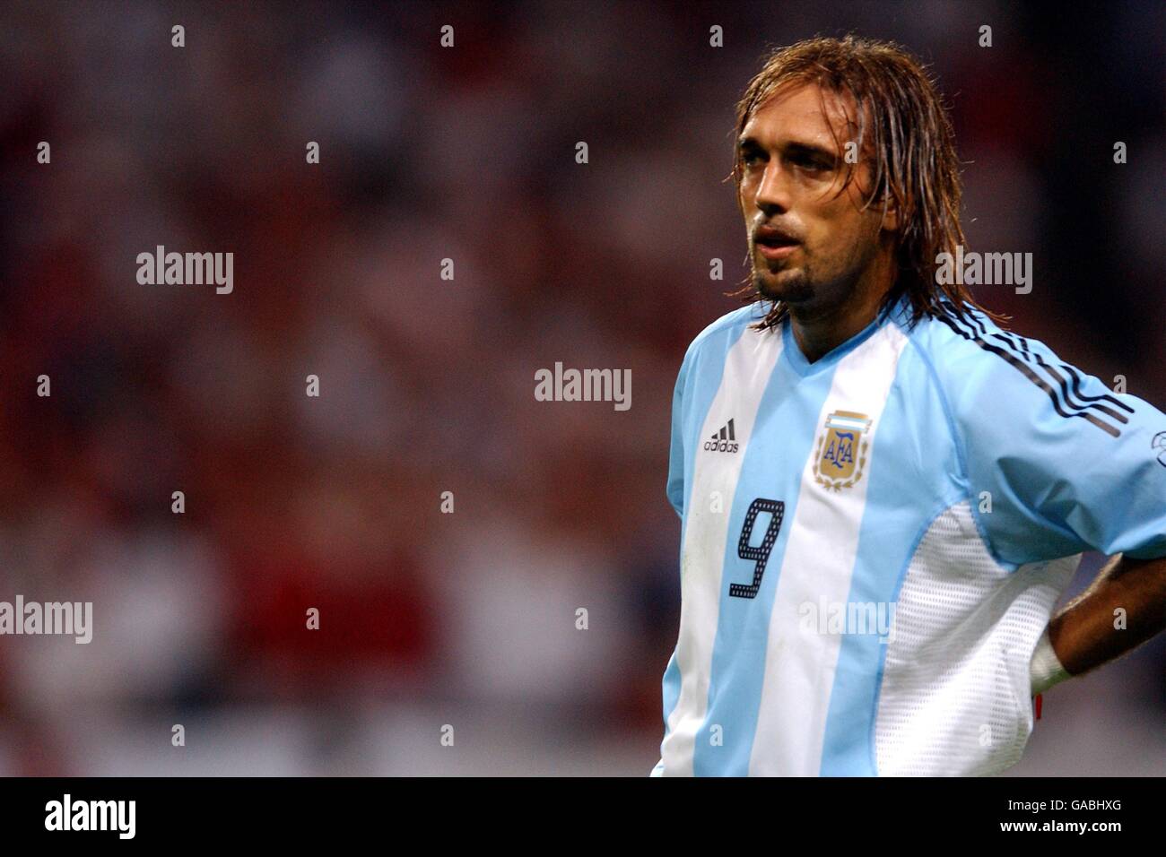 Soccer - FIFA World Cup 2002 - Group F - Argentina v England. Gabriel Batistuta, Argentina Stock Photo