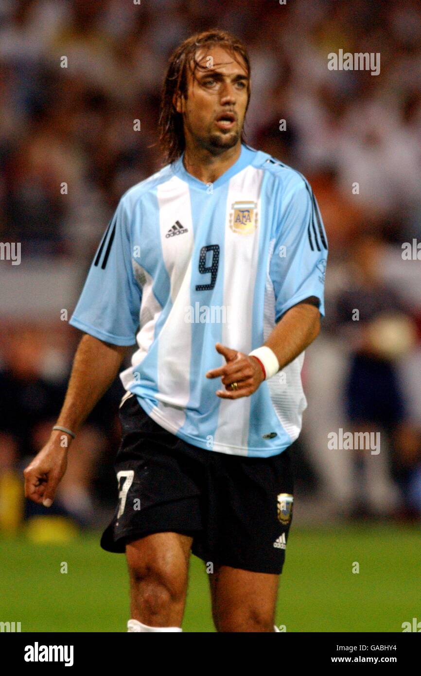 Soccer -FIFA World Cup 2002 - Group F - Argentina v England. Gabriel Batistuta, Argentina Stock Photo