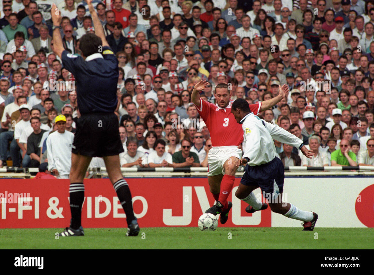 Soccer - Euro 96 - Group One - England v Switzerland - Wembley Stadium Stock Photo