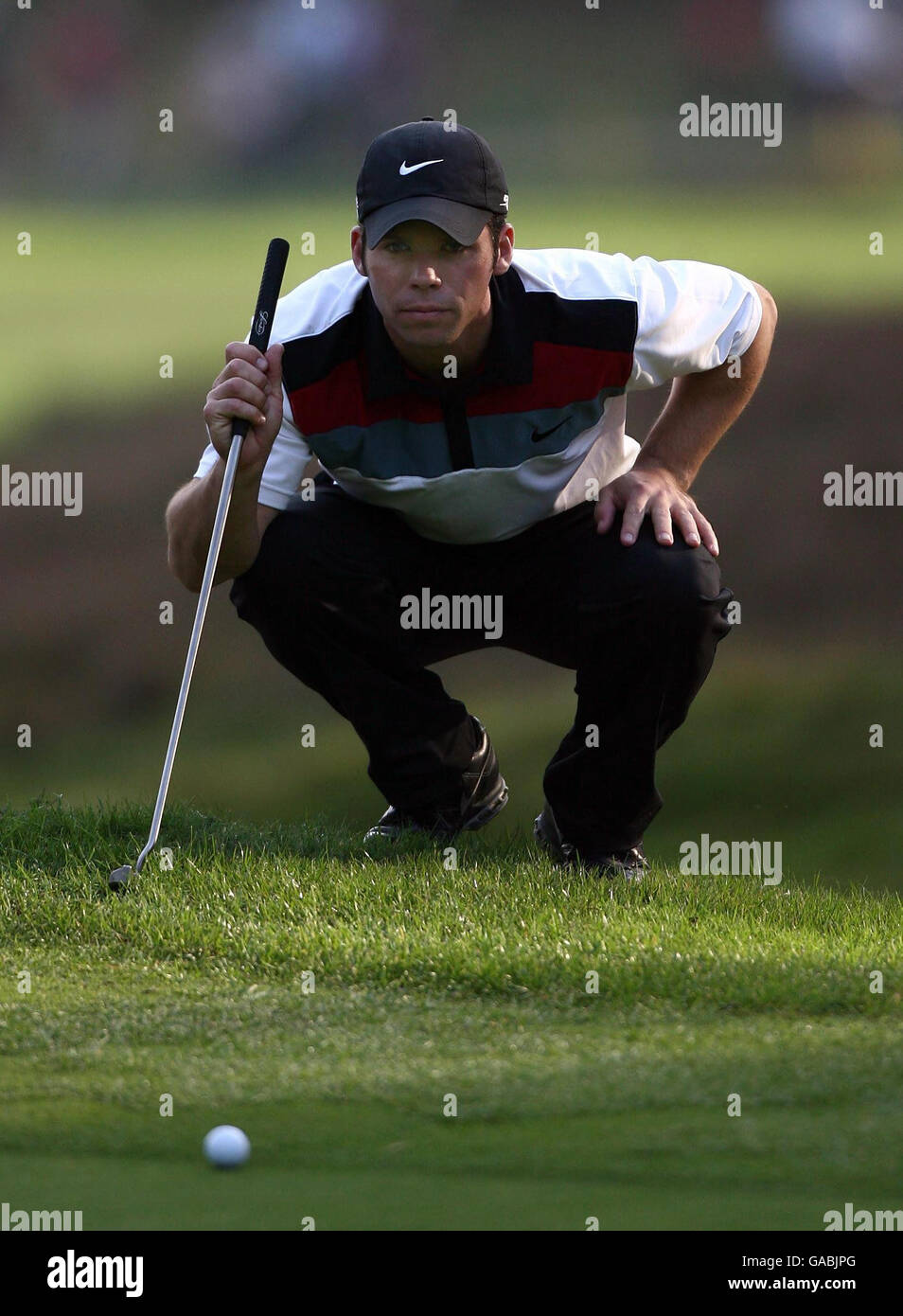 England's Paul Casey, defending champion, on the 11th green as he beats Jerry Kelly (USA) 3 and 2 at Wentworth Club, Virginia Water, Surrey. Stock Photo