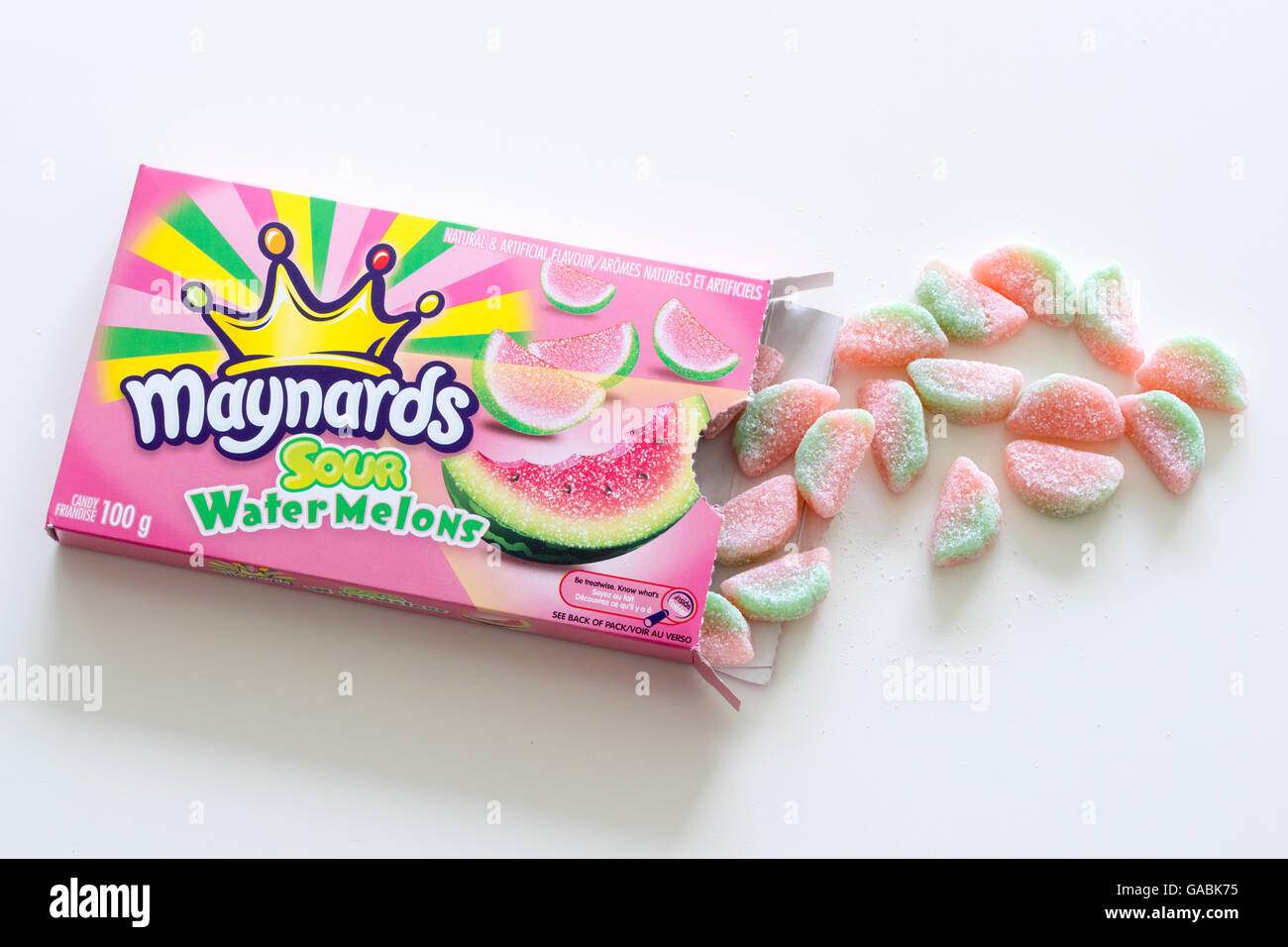 A box of Maynards Sour Watermelons candy. Canadian ...