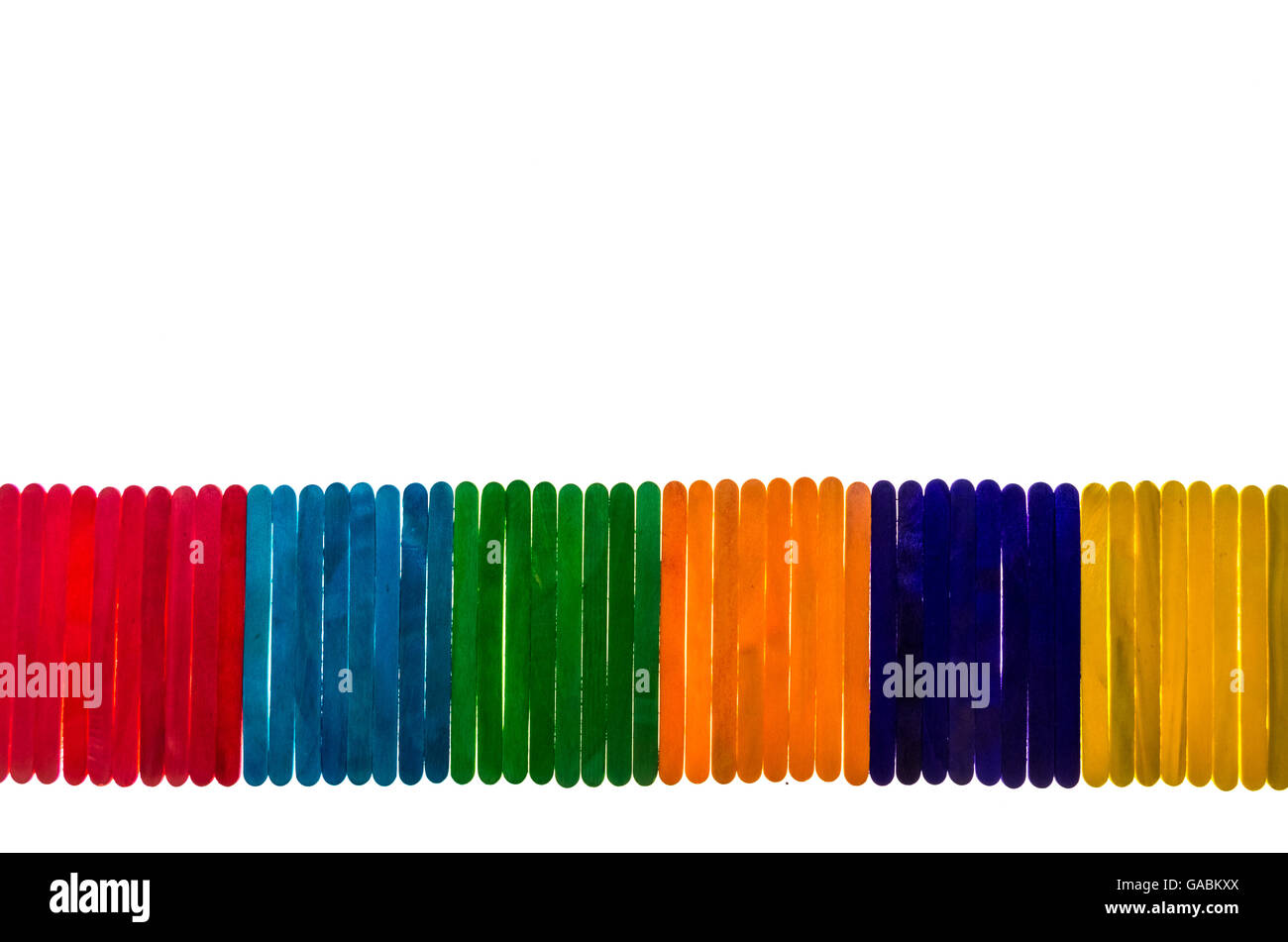 Colorful Popsicle Sticks Over White Background (Shallow Depth Of Field).  Stock Photo, Picture and Royalty Free Image. Image 60672739.