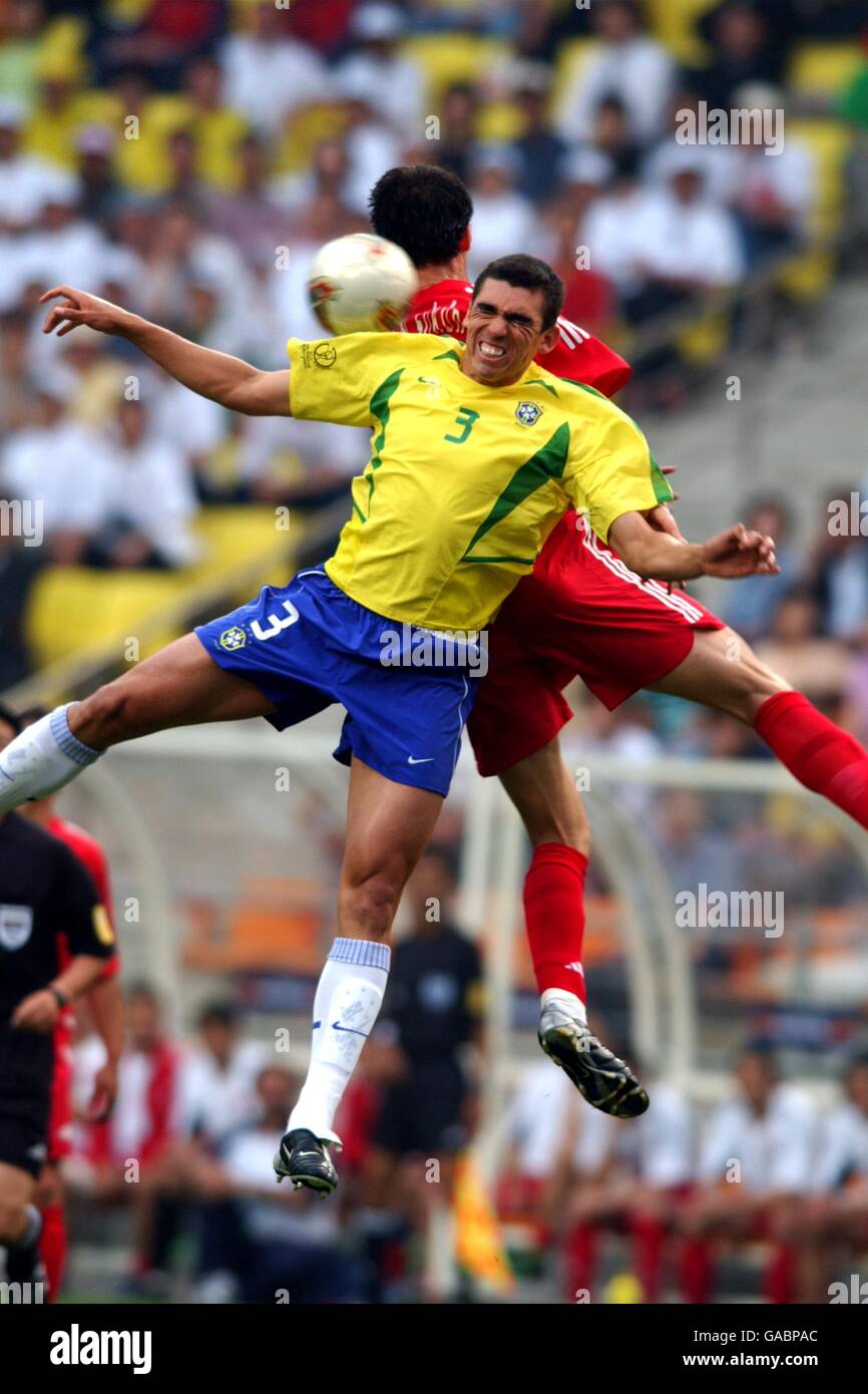 Soccer - FIFA World Cup 2002 - Group C - Brazil v Turkey. Brazil's