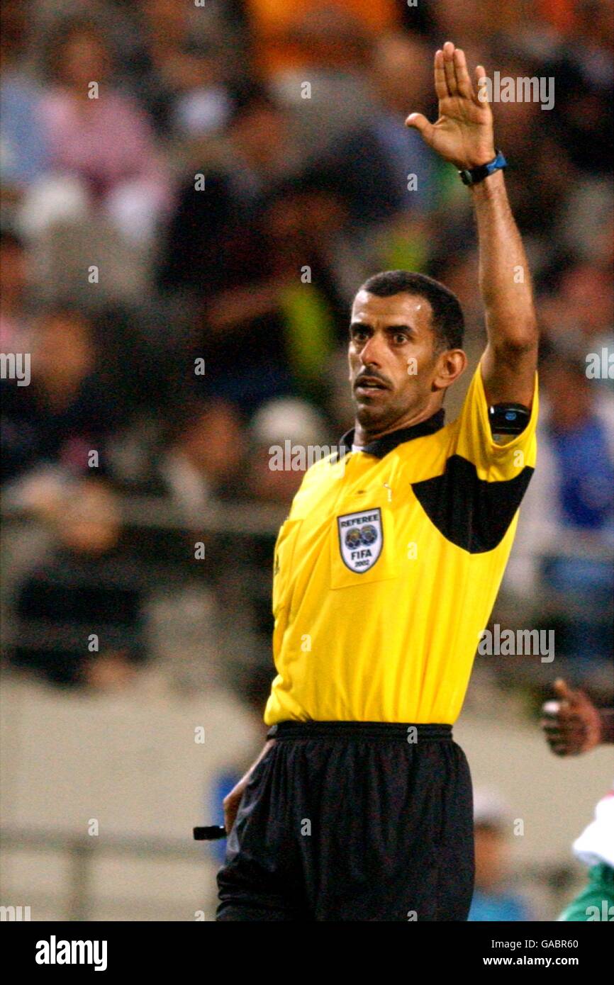 Soccer FIFA World Cup 2002 Group A France v Senegal. Referee Ali