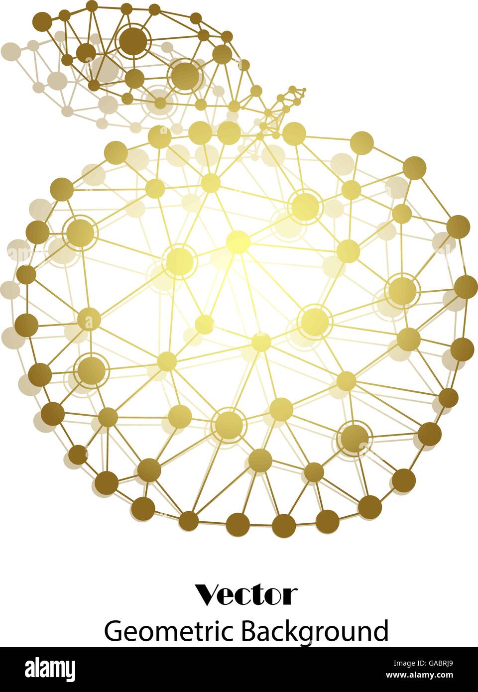 Gold vector apple made of connected dots Stock Vector Image & Art - Alamy