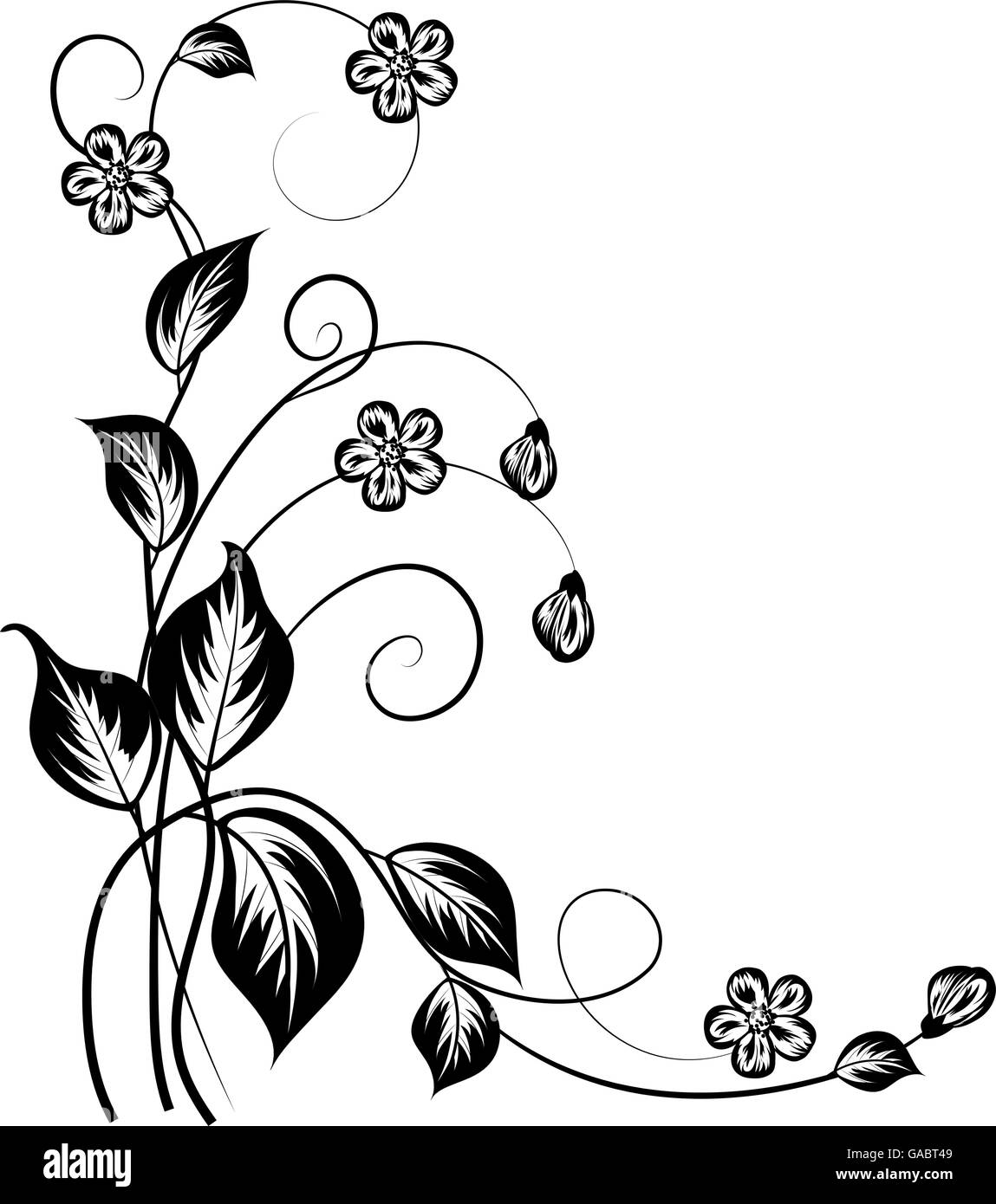 Simple floral background in black and white Stock Vector Image & Art - Alamy