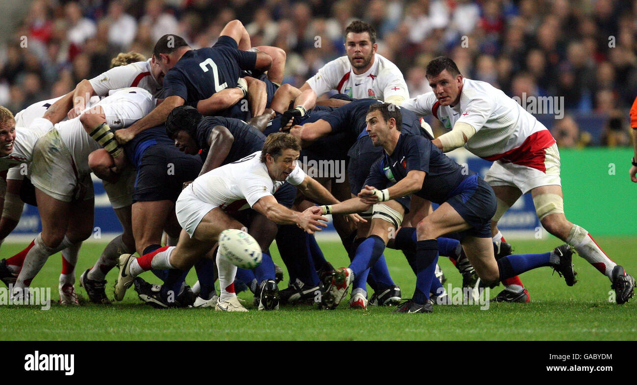 England scrum half Andy Gomersall (centre) the IRB Rugby World Cup Semi Final match at Stade de England scrum half Andy Gomersall (centre) the IRB Rugby World Cup Semi Final match at Stade de