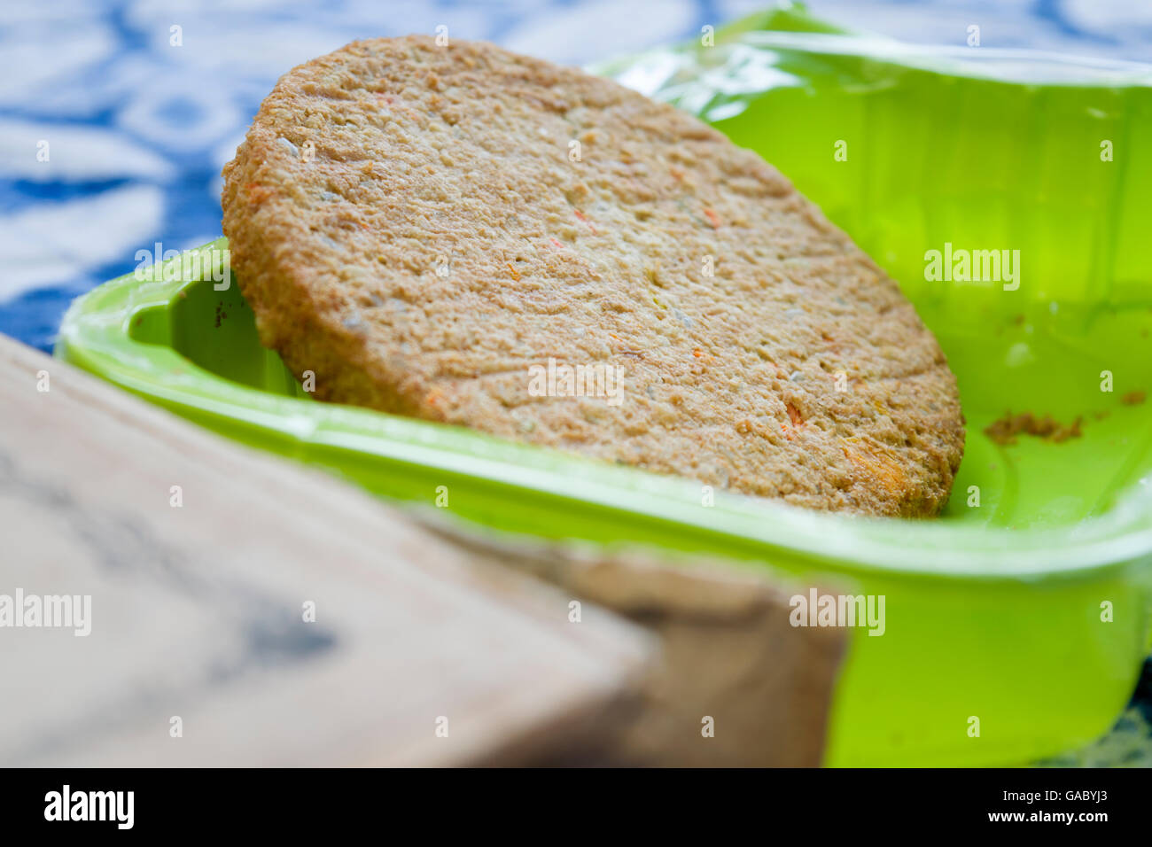 frozen vegetarian burger Stock Photo