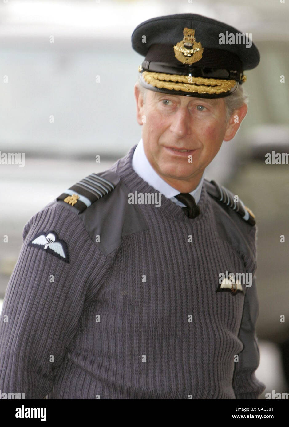 Prince Charles visits airbase Stock Photo Alamy