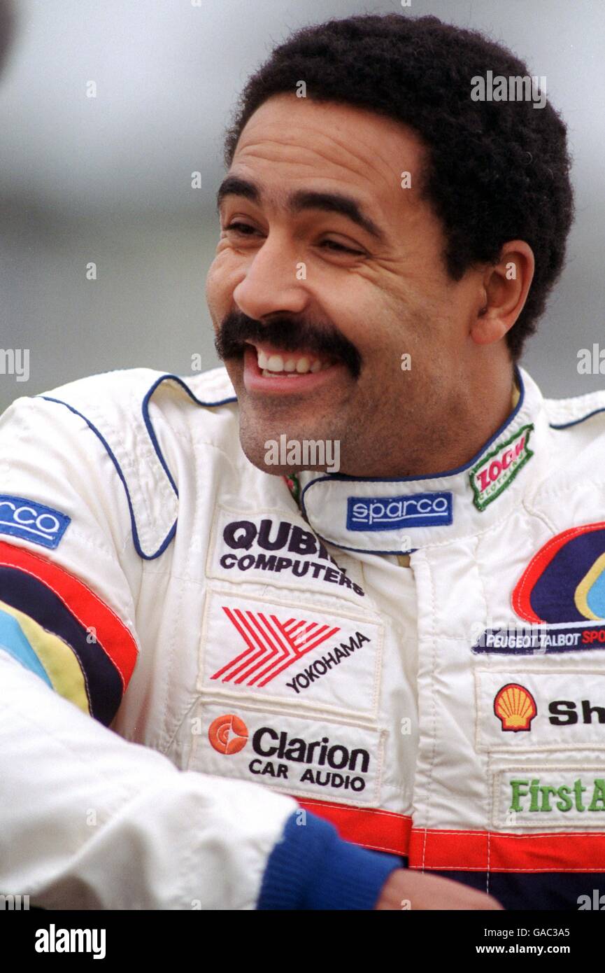 Motor Racing - National Saloon Car Cup - Silverstone. DALEY THOMPSON LAUNCHING HIS SALOON CAR RACING CAREER AT SILVERSTONE, DRIVING A PEUGEOT 106. Stock Photo