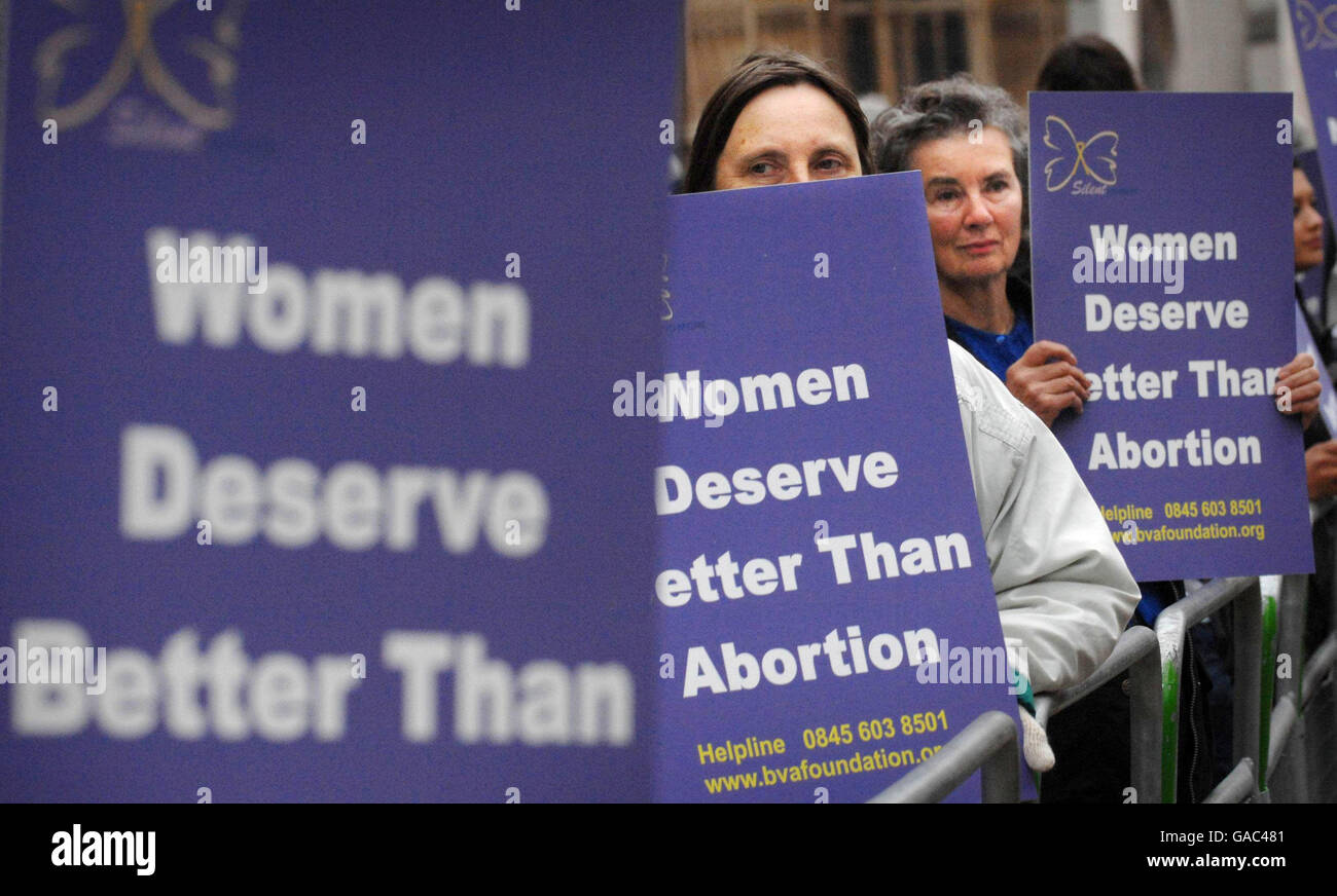 Anti abortion protest Stock Photo
