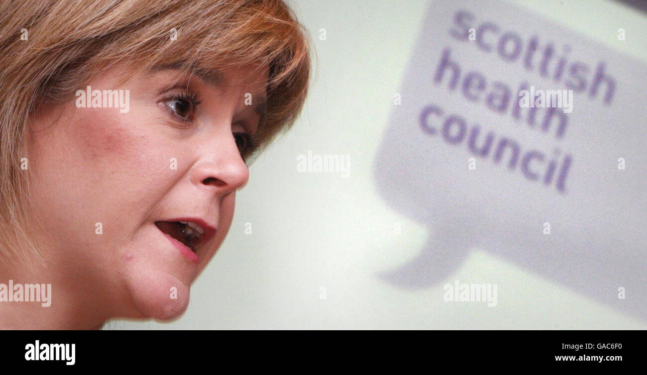 Scottish Health secretary Nicola Sturgeon chairs the Scottish Health Council annual review at Delta house in Glasgow. Stock Photo