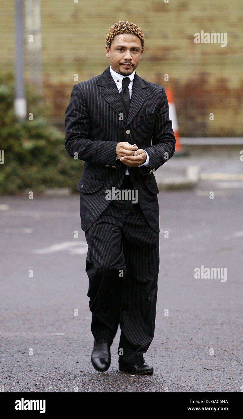 Former Emmerdale Star Cleveland Campbell Charged With Causing Grievous Bodily Harm Pictured Arriving At Bolton Crown Court For His Trial Stock Photo Alamy