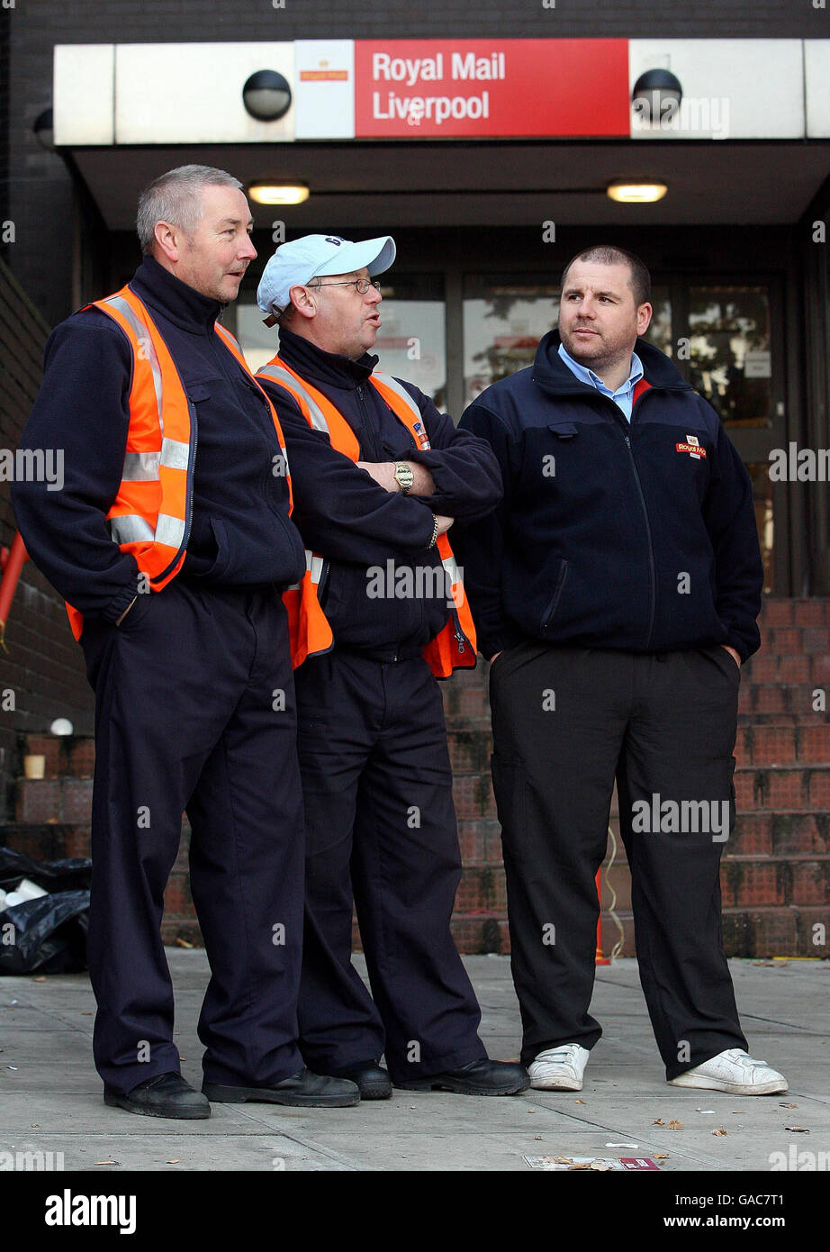 Royal Mail postal workers from Liverpool's Copperas Hill sorting office