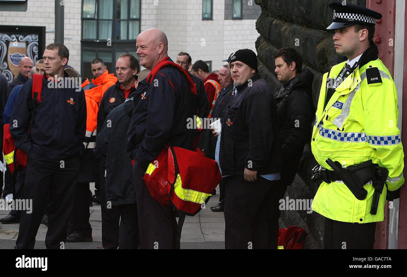 Royal Mail postal workers from Liverpool's Copperas Hill sorting office