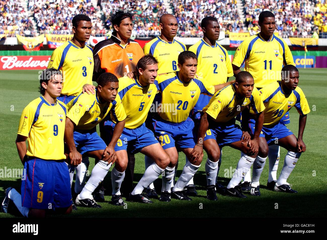 Soccer - FIFA World Cup 2002 - Group G - Mexico v Ecuador. Ecuador team group Stock Photo