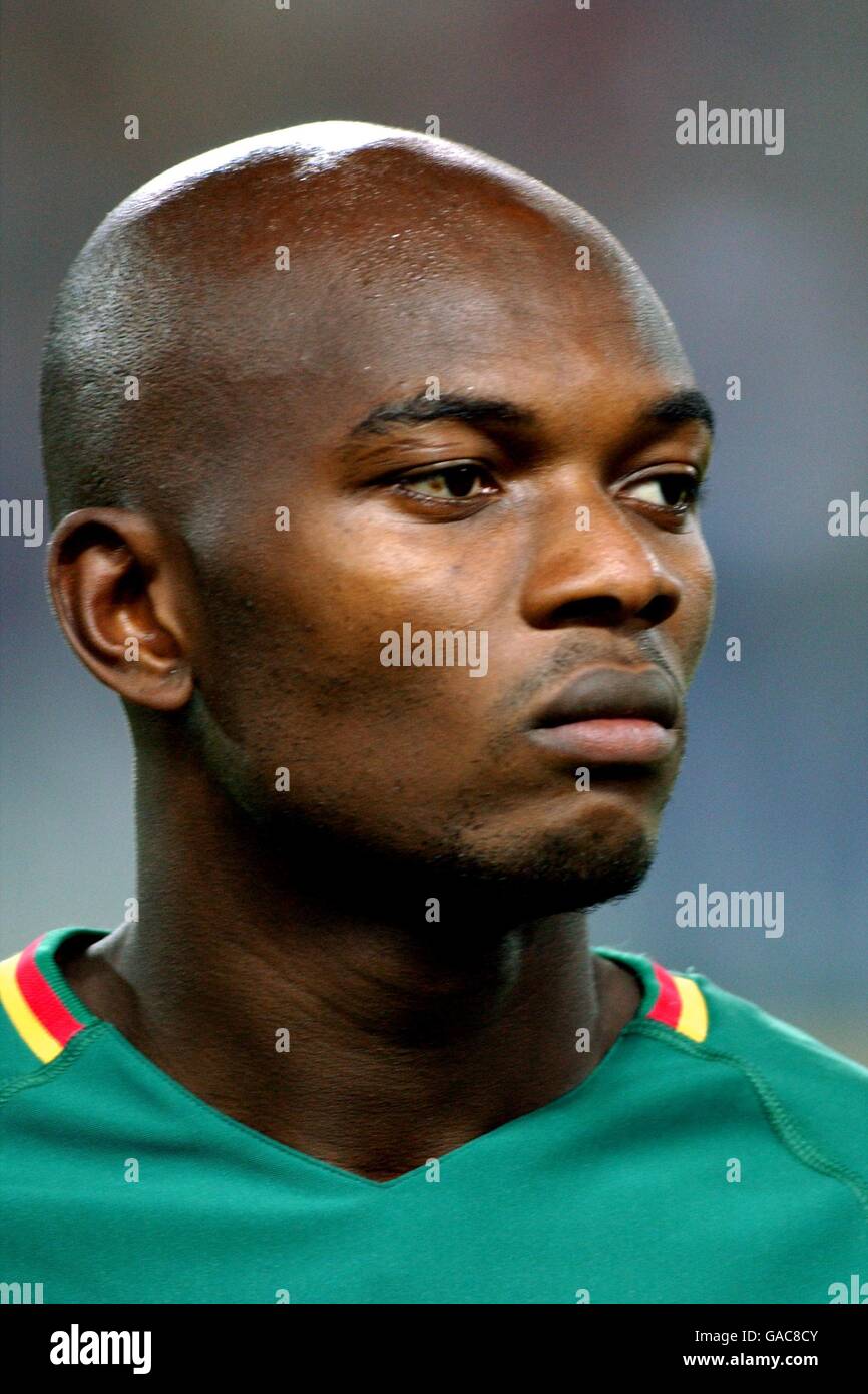Soccer - FIFA World Cup 2002 - Group E - Cameroon v Germany. Pierre Wome, Cameroon Stock Photo