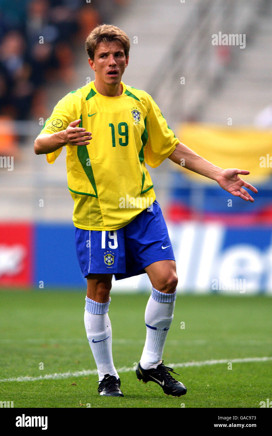 Soccer - FIFA World Cup 2002 - Group C - Brazil v Turkey. Roque Junior,  Brazil Stock Photo - Alamy