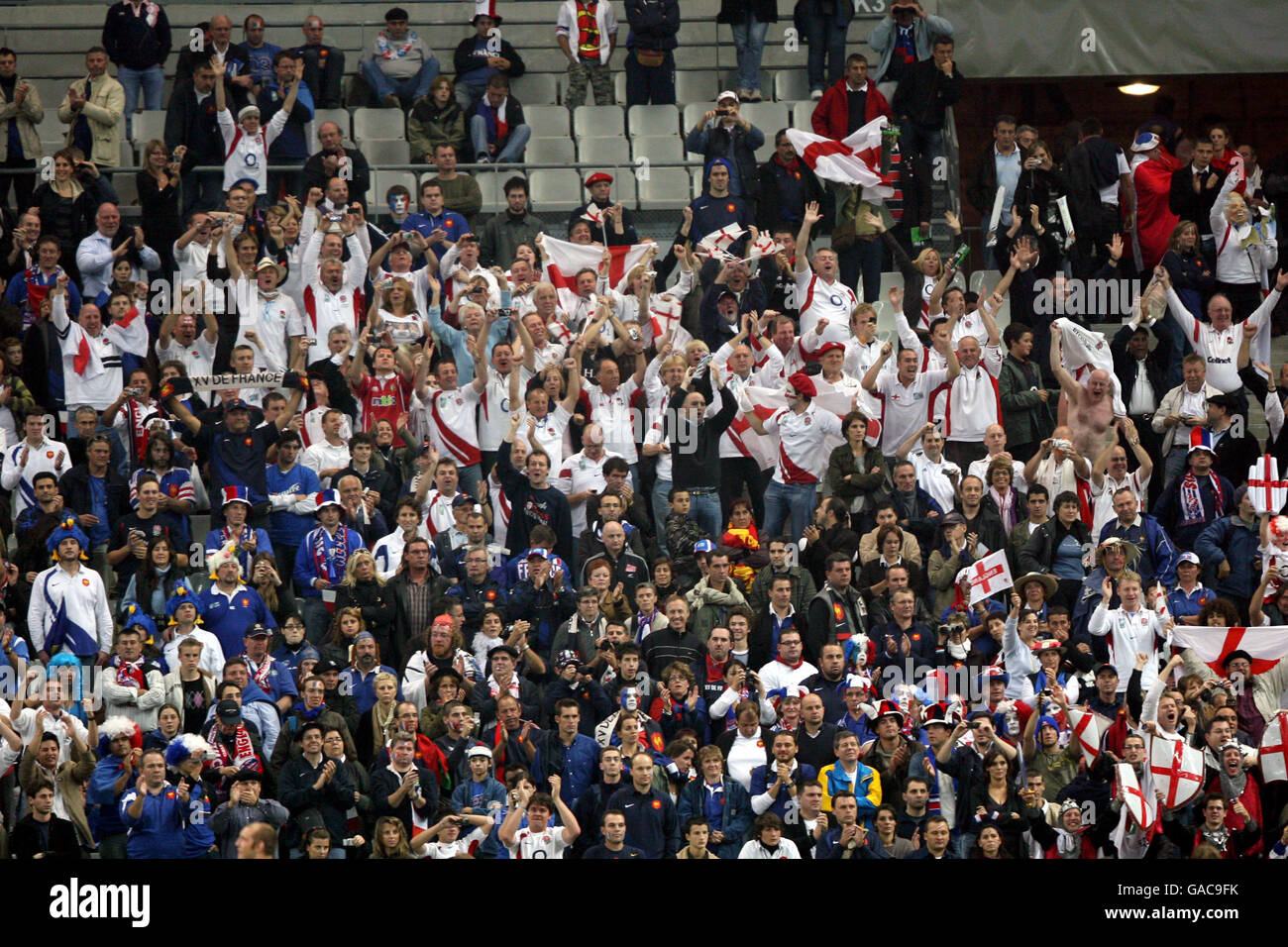 England fans support their side from the stands hi-res stock ...