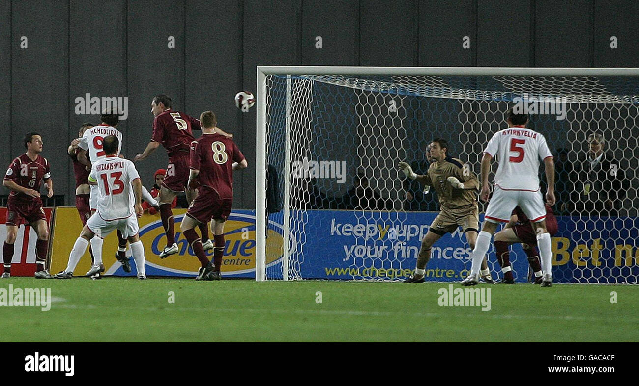 Levan McHedlidze scores during the UEFA European Championship