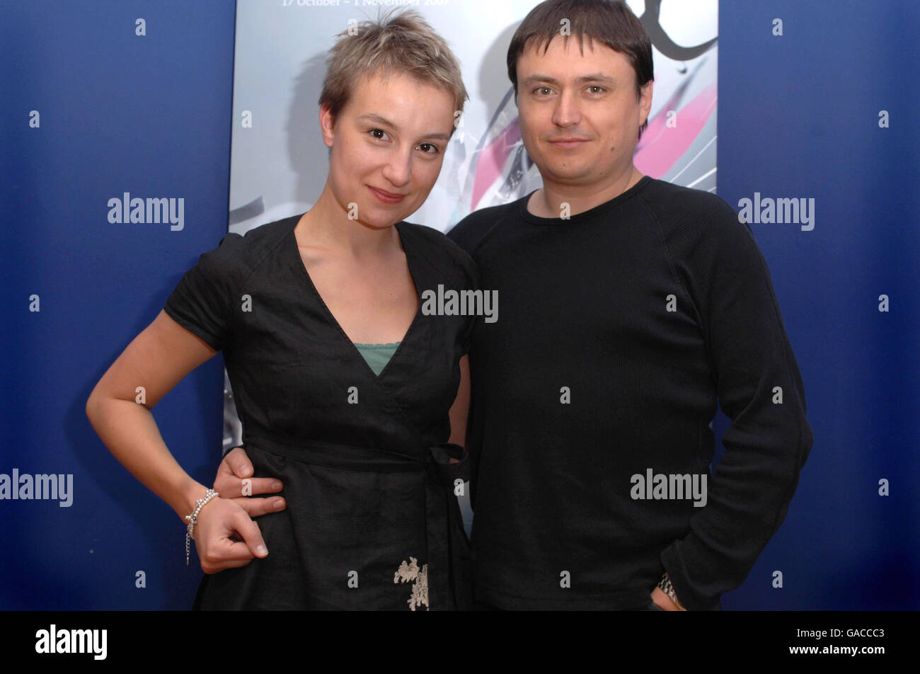 Actress Anamaria Marinca and director Cristian Mungiu arrive for the 51st BFI Film Festival, Sight and Sound special screening of her film 4 Months, 3 Weeks, 2 Days at the Odeon West End Cinema in Leicester Square in London. Stock Photo