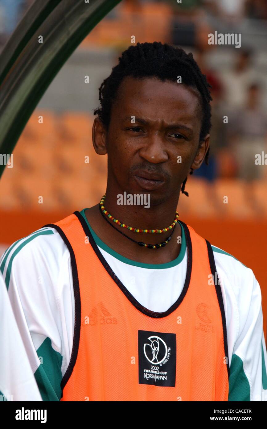 Soccer -FIFA World Cup 2002 - Group B - South Africa v Slovenia. Thabo Mngomeni, South Africa Stock Photo