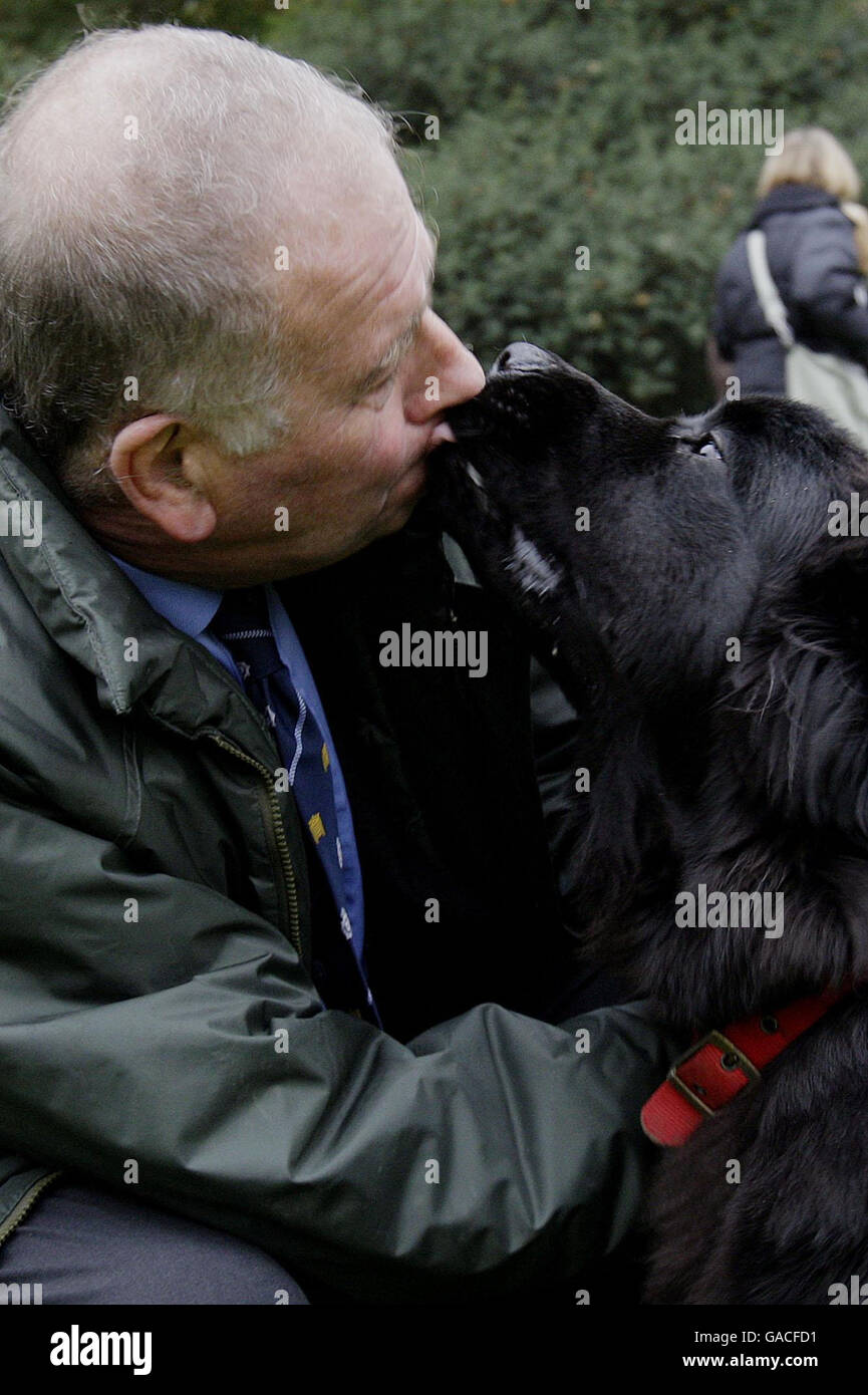 Conservative MP for North Thanet Roger Gale with his dog Lollie at the Westminster Dog of the Year 2007 competition, in London's Westminster. Stock Photo