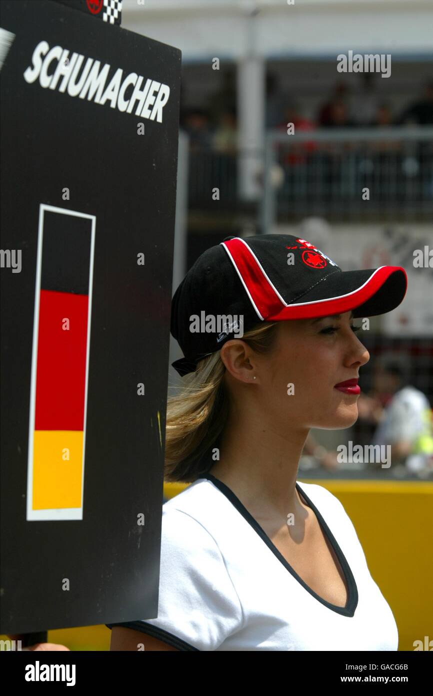Formula One Motor Racing - Canadian Grand Prix - Race. Michael Schumacher's pit lane girl Stock Photo