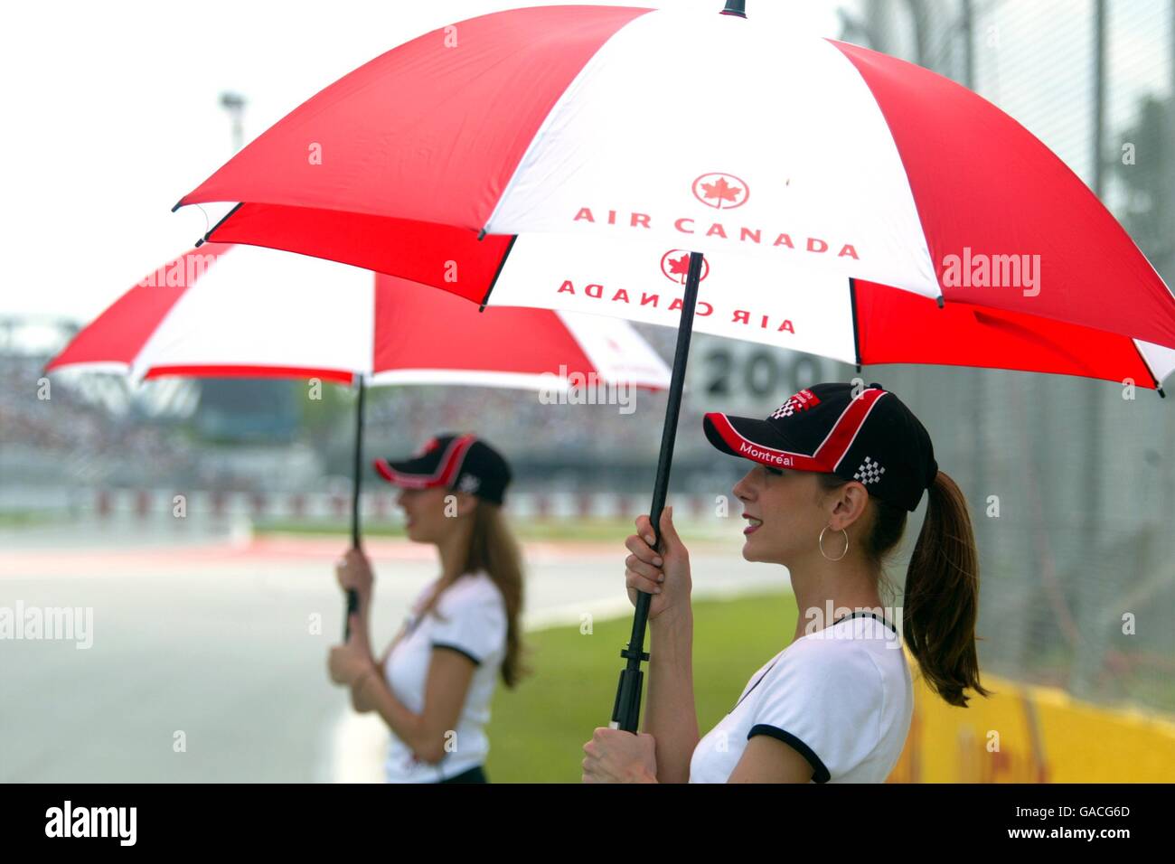 Formula One Motor Racing - Canadian Grand Prix - Race. Pit Lane girls Stock Photo