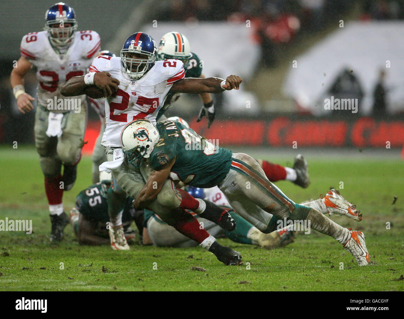 American Football - NFL - Miami Dolphins v New York Giants - Wembley Stadium Stock Photo