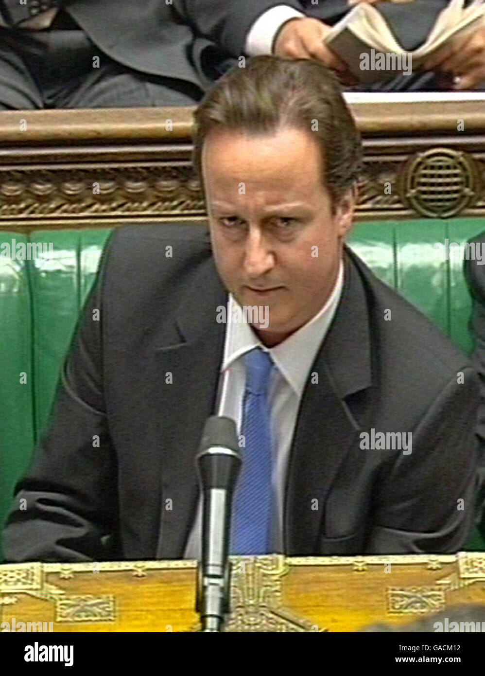 Leader of the Opposition David Cameron during Prime Minister's Questions in the House of Commons, London. Stock Photo