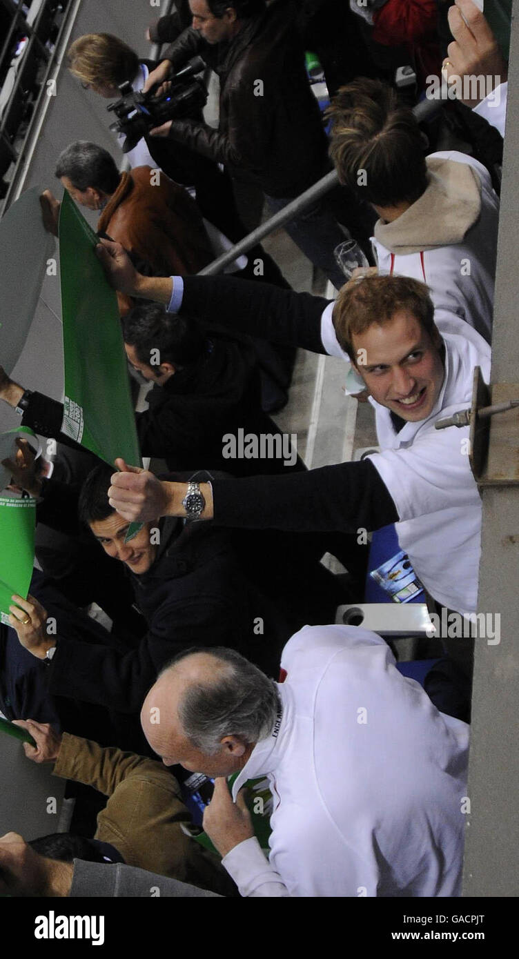 Rugby World Cup Final. Prince William at the Rugby World Cup Final between England and South Africa in Paris. Stock Photo