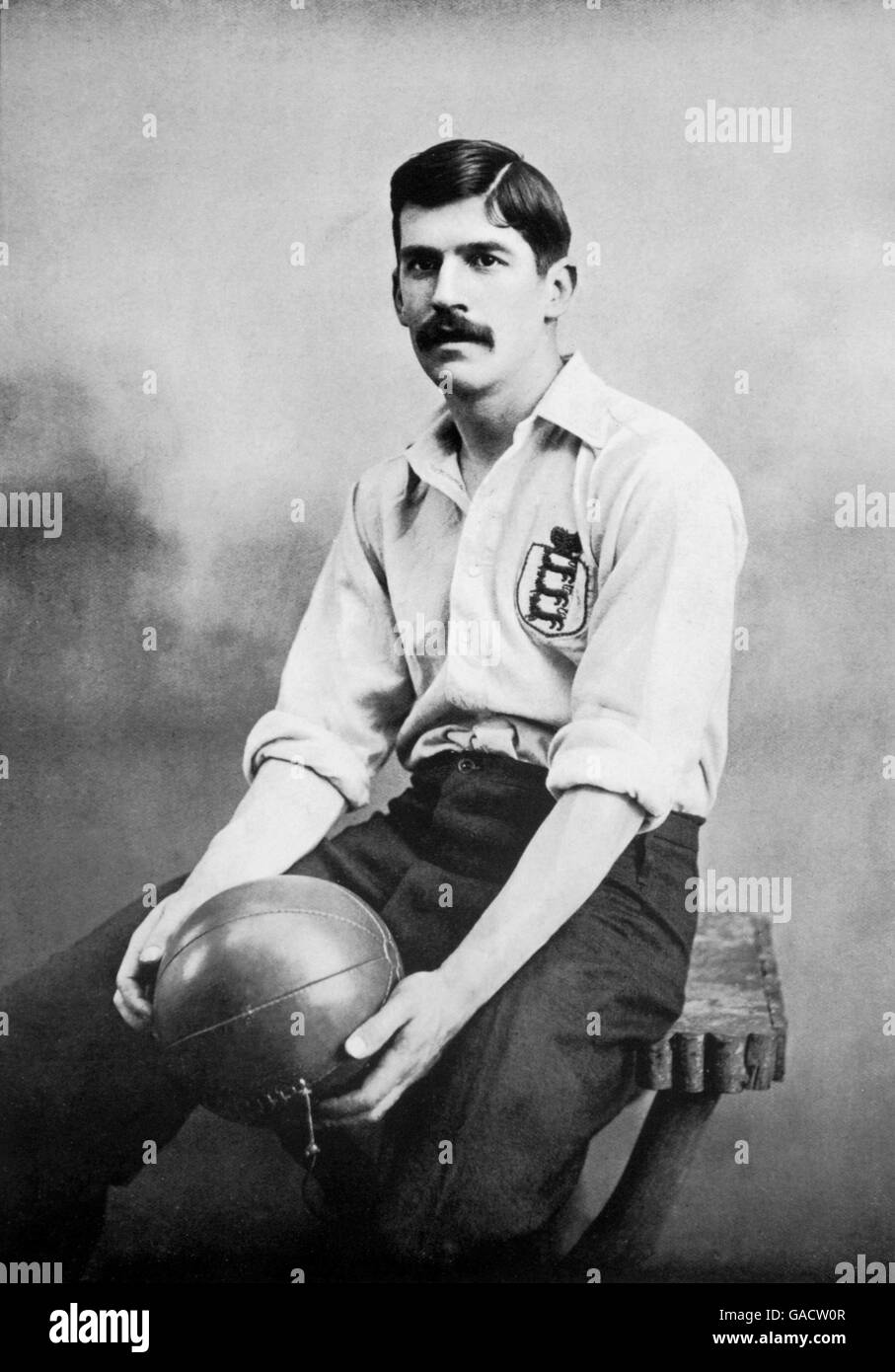 Charles Wreford-Brown, Corinthians and England - credited with coining the term 'soccer'. When asked by a friend at Cambridge University if he fancied a game of rugger, Brown replied that he preferred to play soccer, a contraction of Association Football Stock Photo