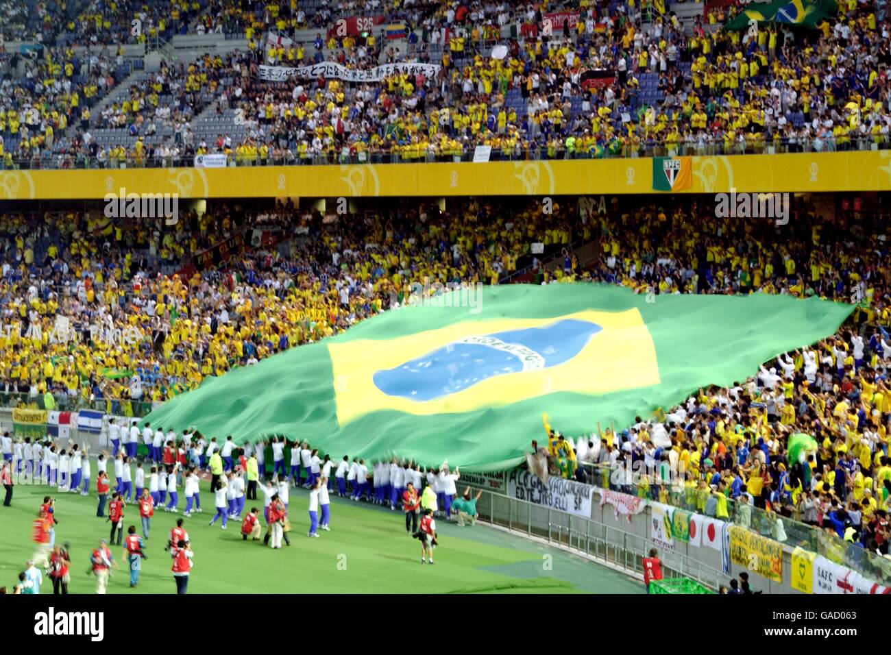 Football fans flag fifa world cup 2002 hi-res stock