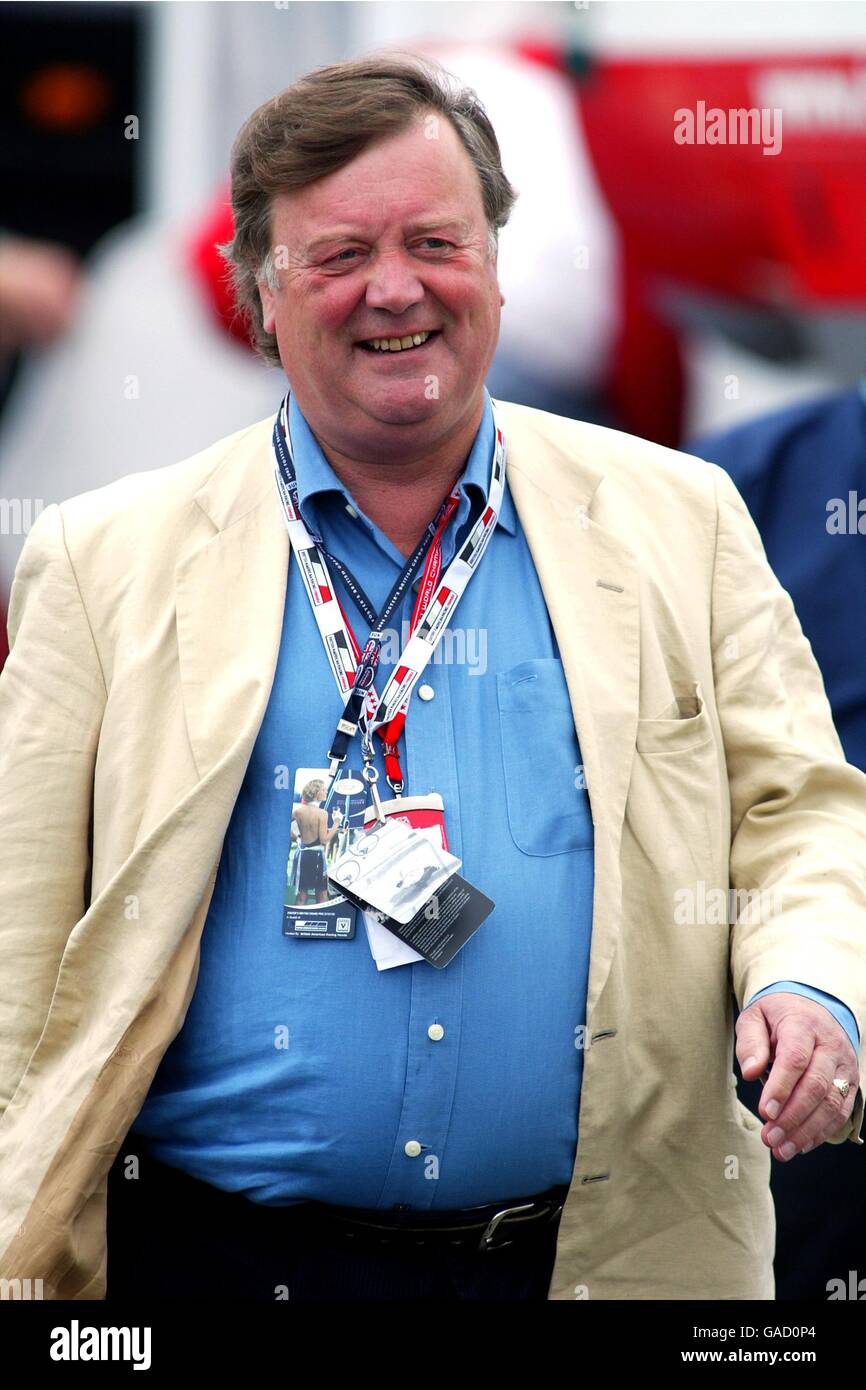 Former Conservative Chancellor of the Exchequer Kenneth Clarke wanders around the Formula One paddock Stock Photo